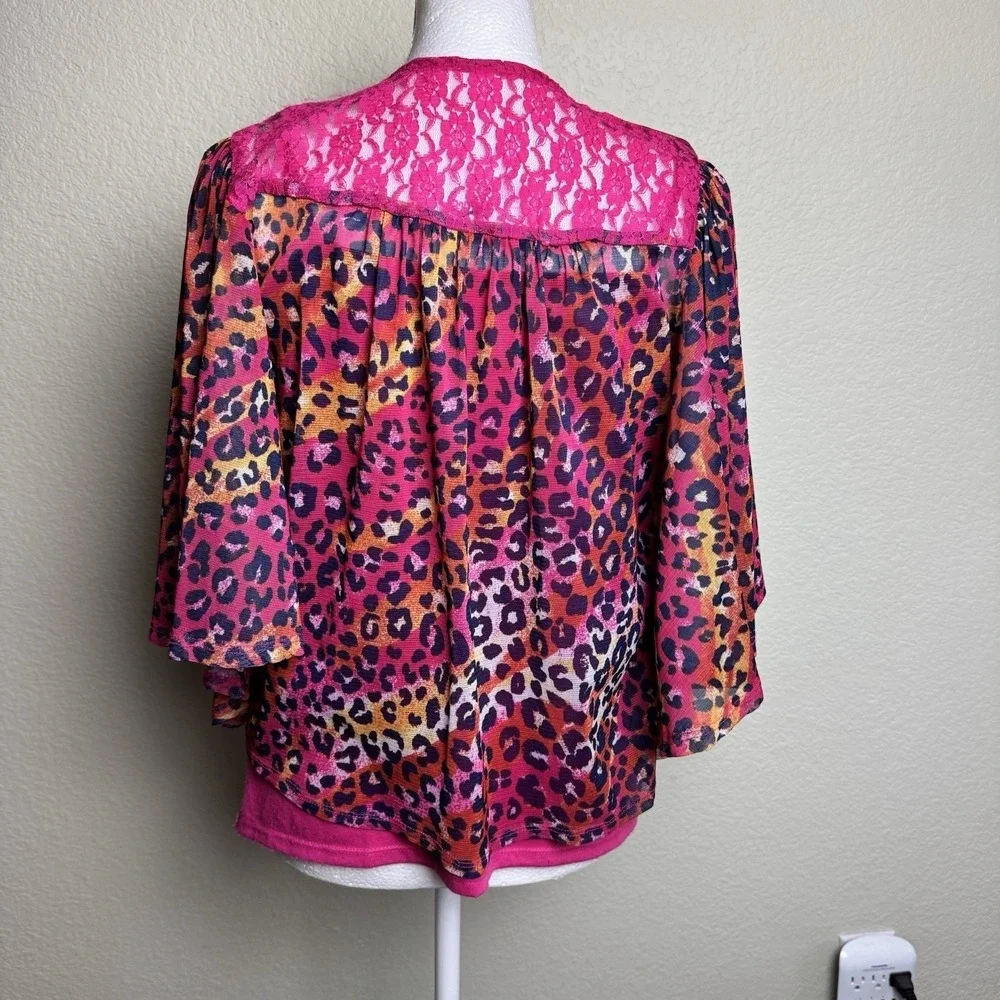 Justice Pink Sequin Tank / Animal Kimono‎ Open Front Short Sleeves Girls Size 20